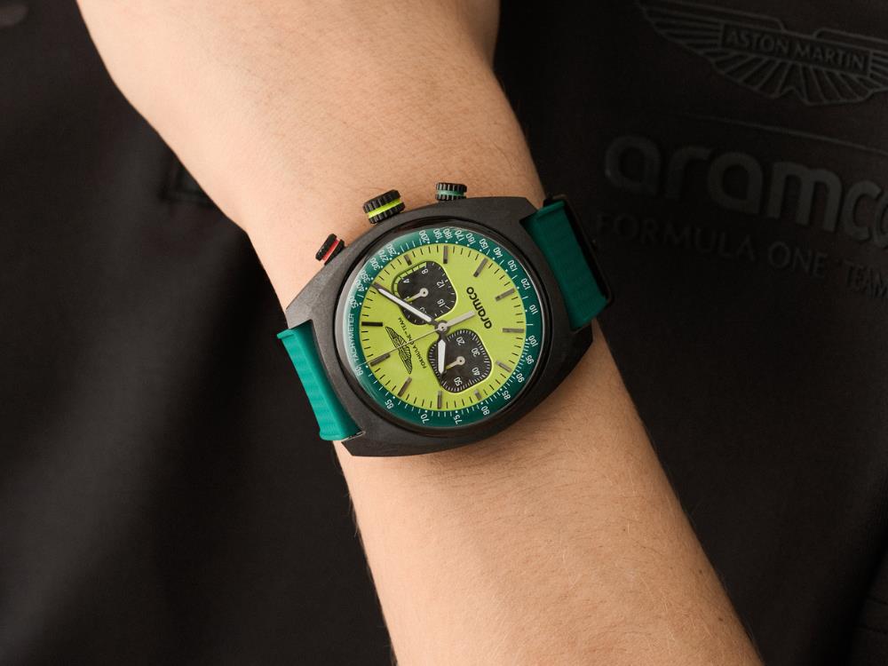 Montre à Quartz Aston Martin F1 Team DWF, Vert, 40 mm, Chronographe, MTFD2F603