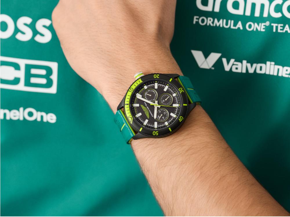 Montre à Quartz Aston Martin PIT W F1 Team,Noir, 46 mm, Chronographe, MTFP1F501