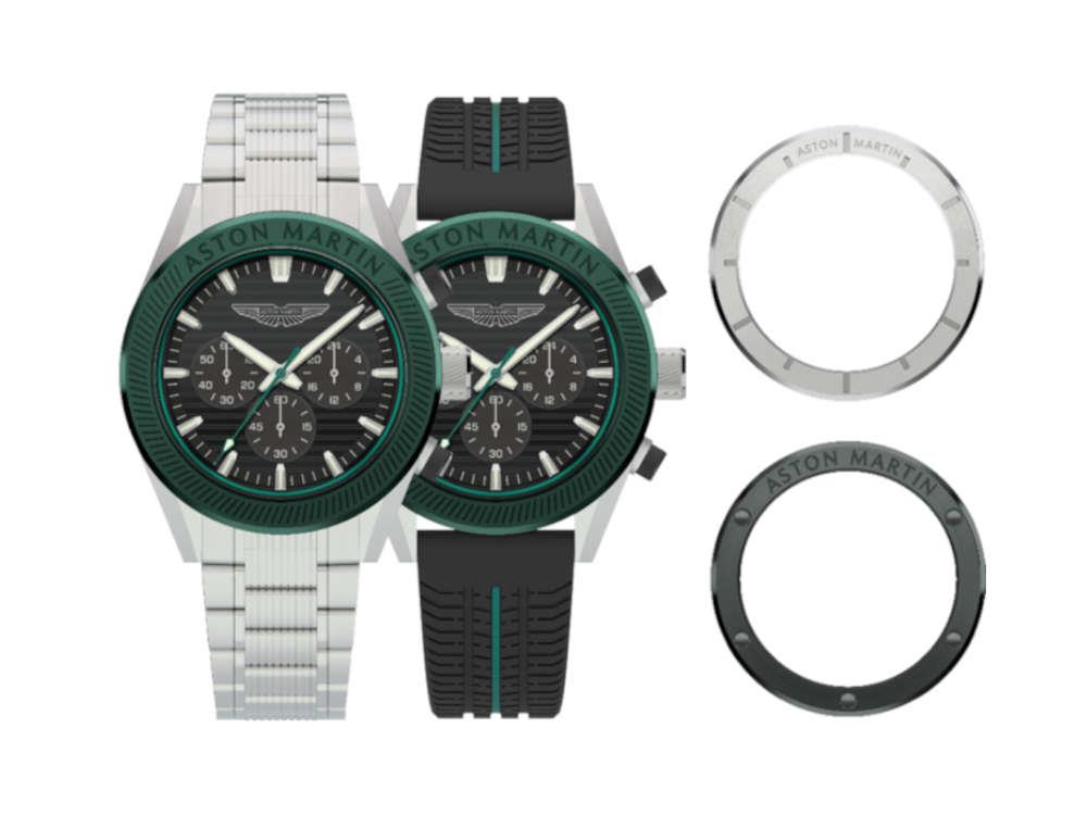 Montre à Quartz Aston Martin Icon BST, Noir, 45 mm, Chronographe, MTIB1F501