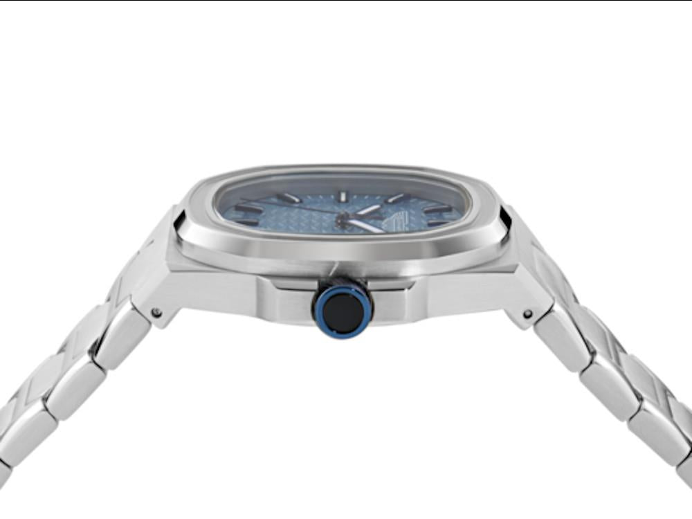 Montre à Quartz Aston Martin Icon GPQ, Acier Recyclé, Bleu, 42 mm, MTIG2S605