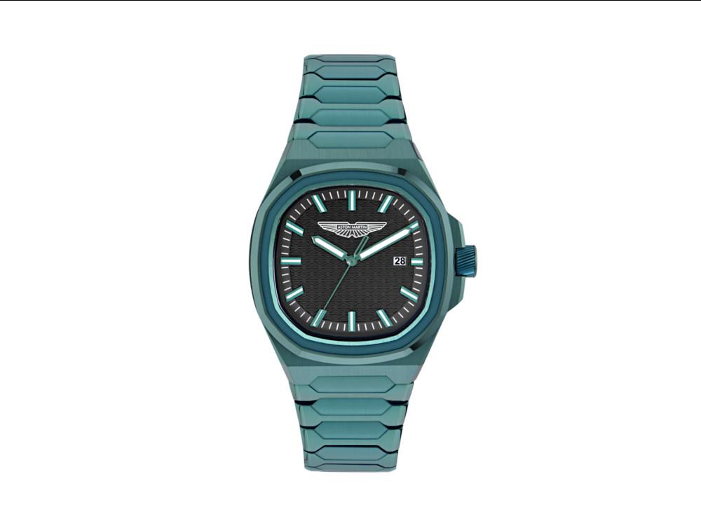 Montre à Quartz Aston Martin Icon GPQ , Acier Recyclé, Noir, 42 mm, MTIG2S606
