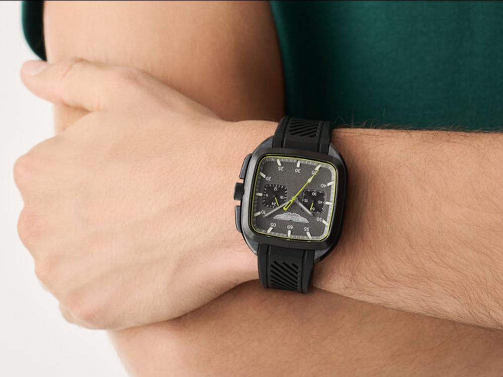 Montre à Quartz Aston Martin Icon ULT, Acier Recyclé, Noir, 40 mm, MTIU1S605