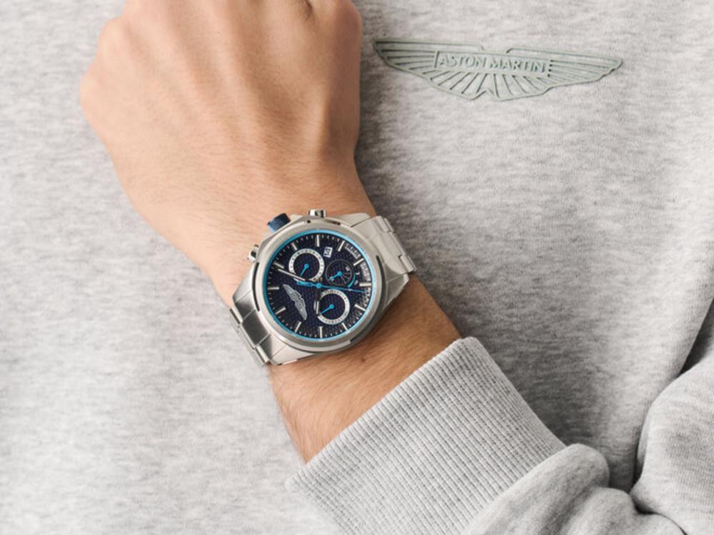 Montre à Quartz Aston Martin Thrill HLCW, Bleu, 44 mm, MTRH2S602