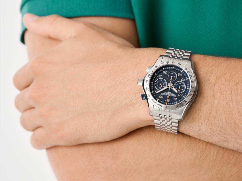 Montre à Quartz Aston Martin Thrill, Bleu, 42 mm, Chronographe, MTRS1F503