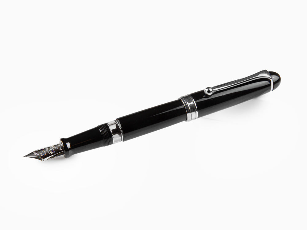 Stylo Plume Aurora 88 Big, Résine Noire, Attributs chromés, 800C