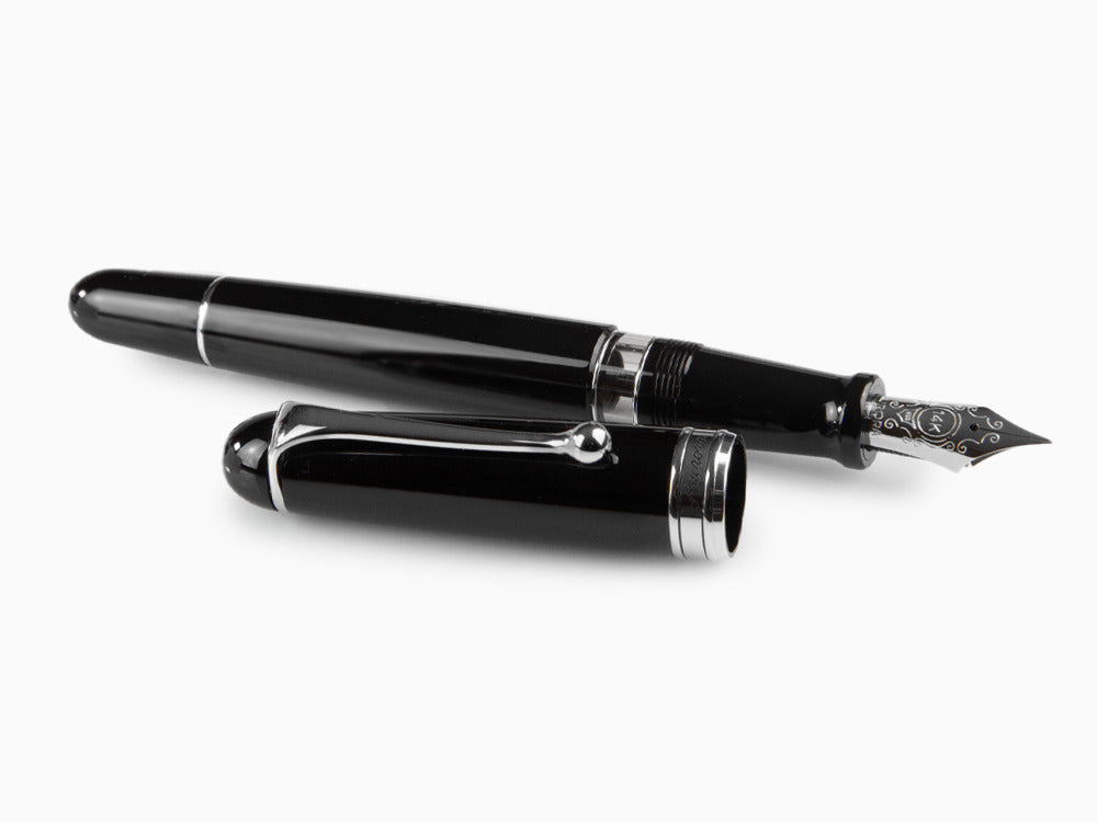 Stylo Plume Aurora 88 Big, Résine Noire, Attributs chromés, 800C