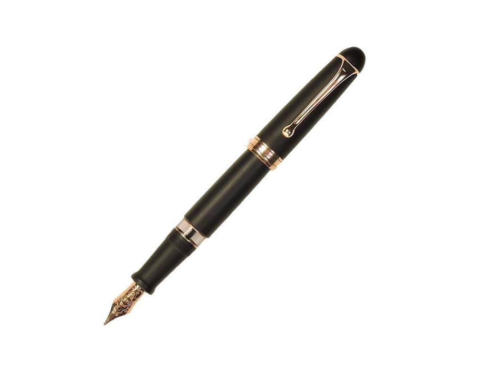 Stylo Plume Aurora 88 Black Satin, Attributs Or rose, 809-PN