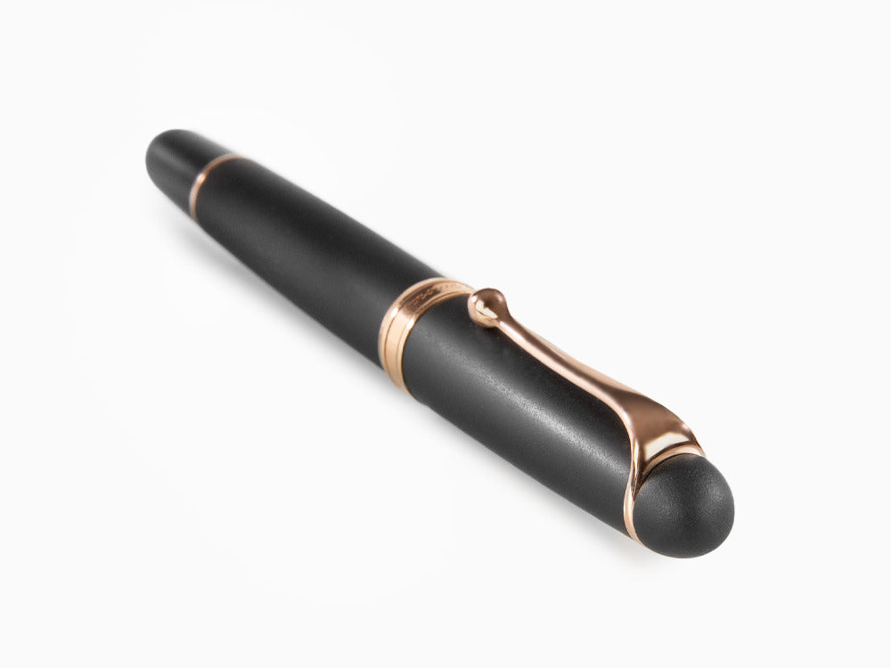 Stylo Plume Aurora 88 Black Satin, Attributs Or rose, 809-PN