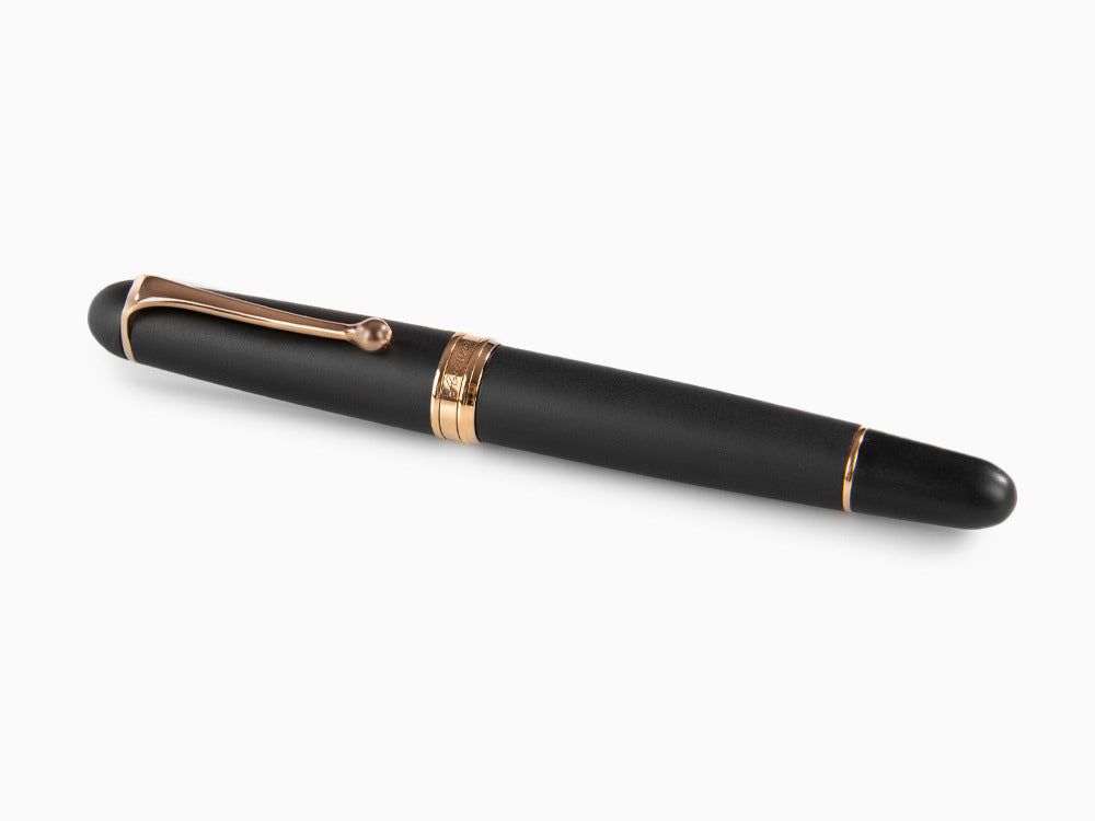 Stylo Plume Aurora 88 Black Satin, Attributs Or rose, 809-PN