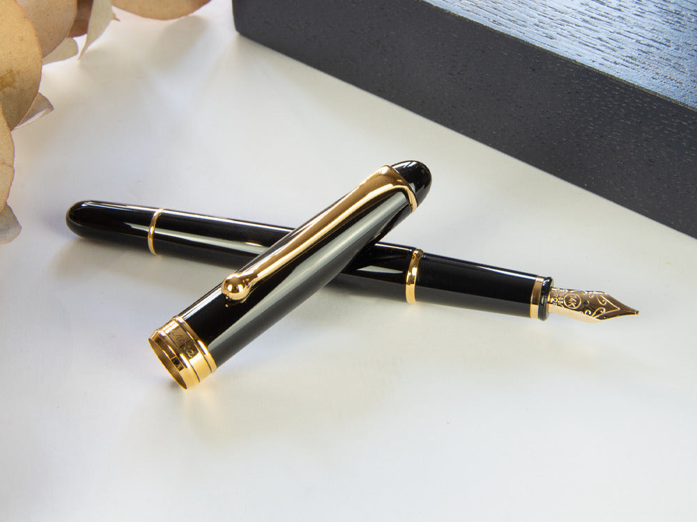 Stylo Plume Aurora 88 Small, Résine, Plaqué or, 810