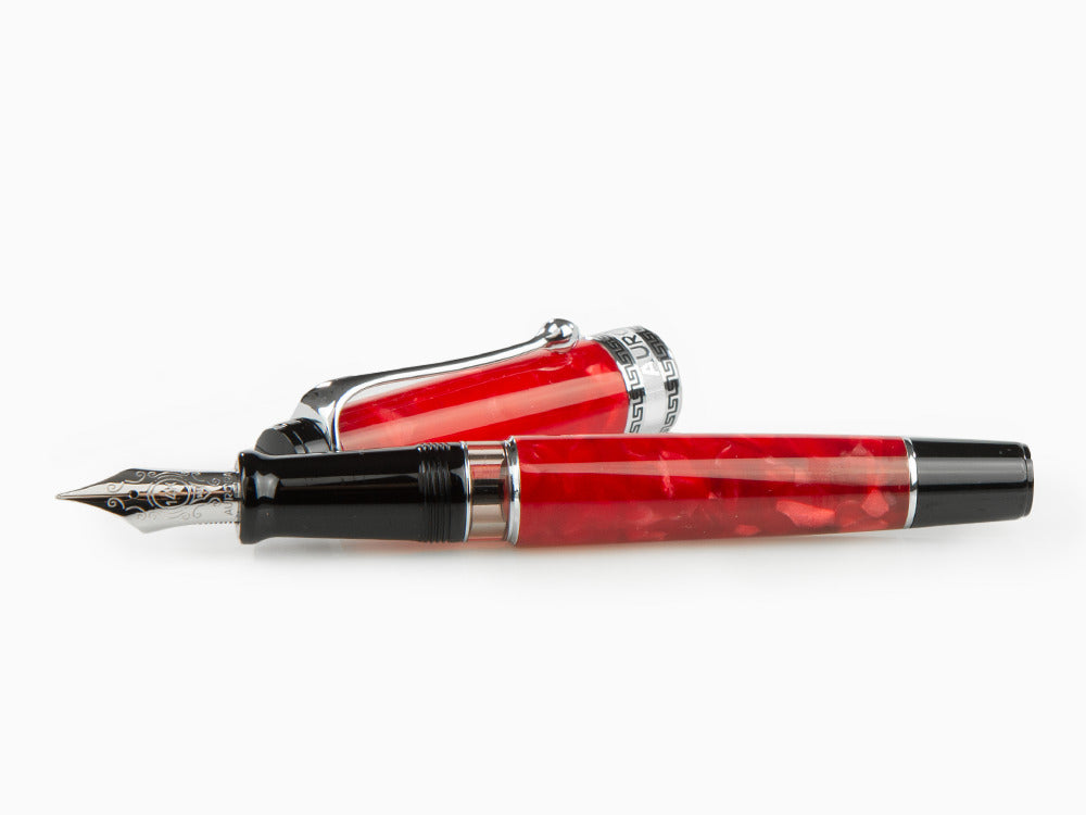 Stylo Plume Aurora Optima Rossa, Auroloide, Attributs chromés, 996-CR