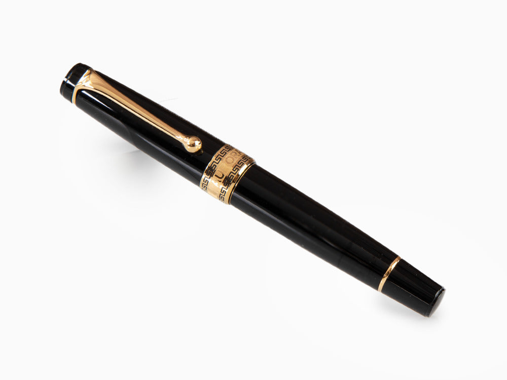 Stylo Plume Aurora Optima, Résine, Noir, Plaqué or, 997N