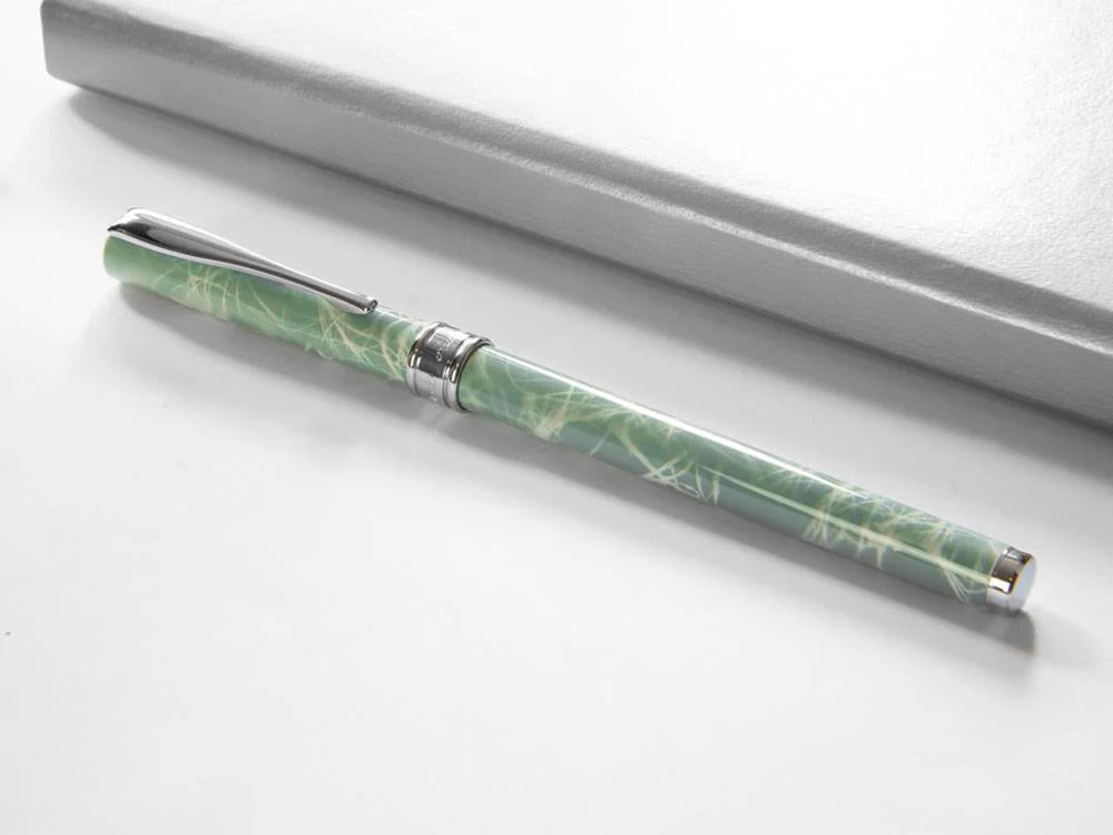 Stylo Plume Aurora Magellano, Laque, Attributs Chromés, Bleu, A18CA