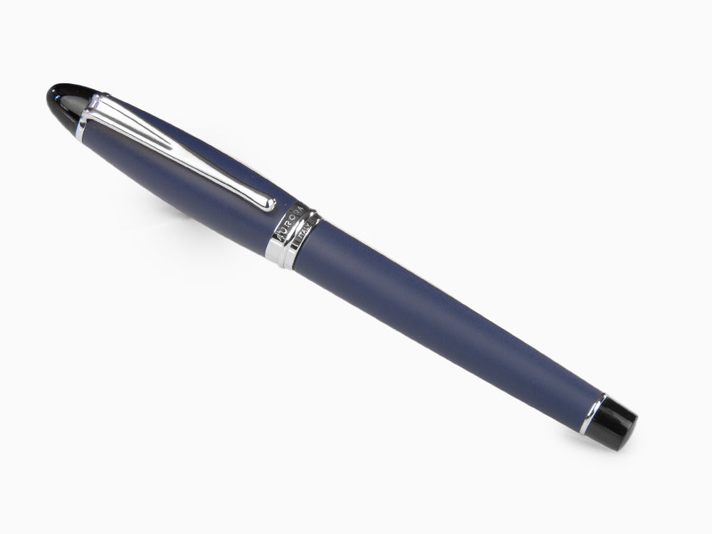 Stylo Plume Aurora Ipsilon Satin - Résine Bleue et Chrome - B10B
