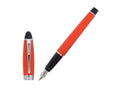 Stylo Plume Aurora Ipsilon Satin - Résine Orange et Chrome - B10O