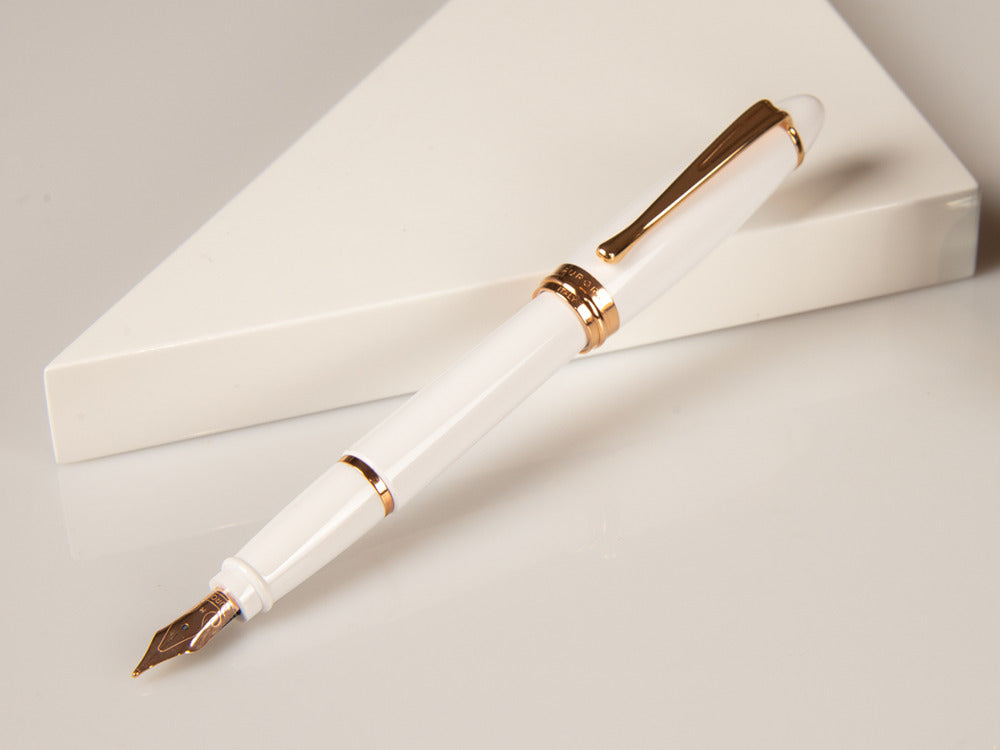 Stylo Plume Aurora Ipsilon Hiver, Résine, Blanc, Or Rose, B11-PW