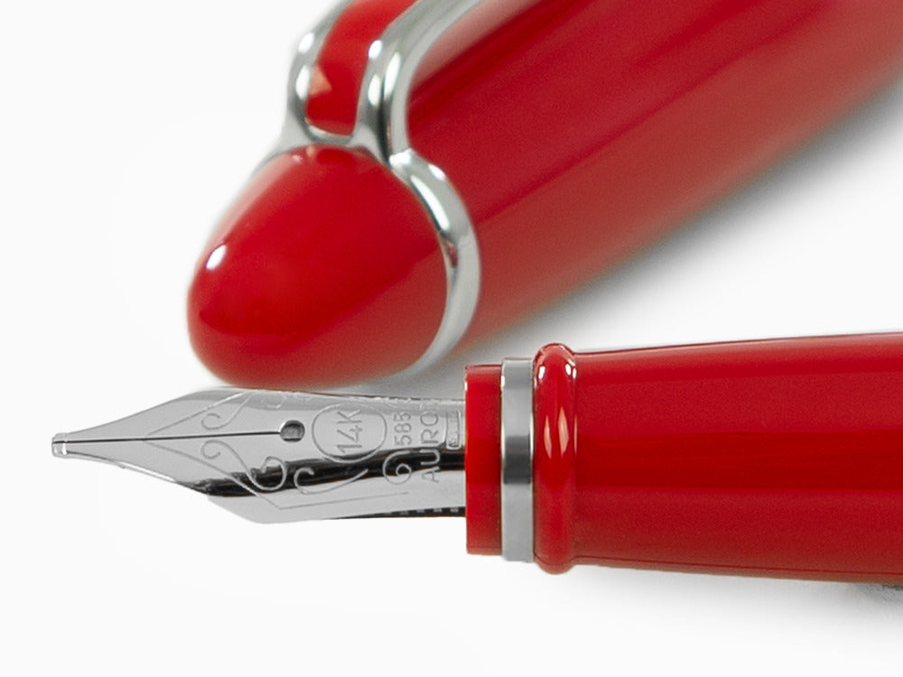 Stylo Plume Aurora Ipsilon De Luxe en Résine Rouge