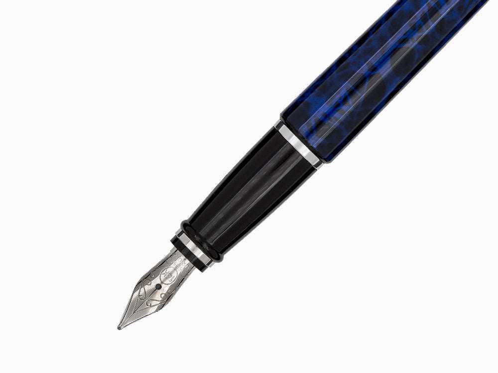 Stylo Plume Aurora Ipsilon Blue Night, Laque, Bleu, Chrome, B13-CB
