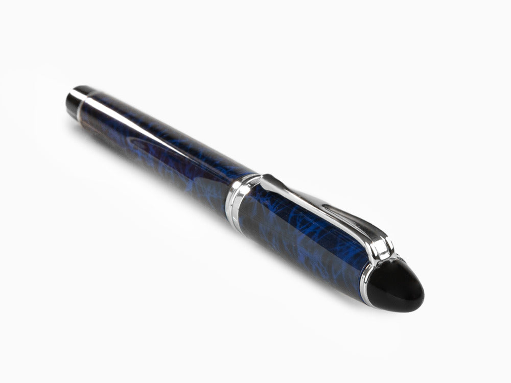 Stylo Plume Aurora Ipsilon Blue Night, Laque, Bleu, Chrome, B13-CB