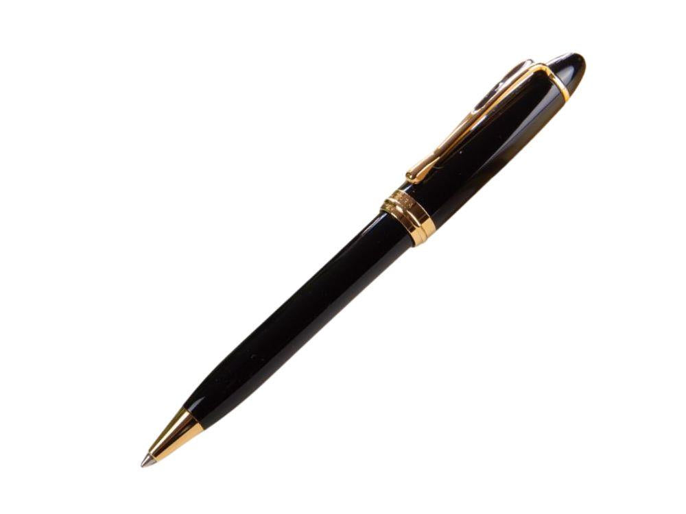 Stylo bille Aurora Ipsilon, Résine Noire, Attributs or, B32N