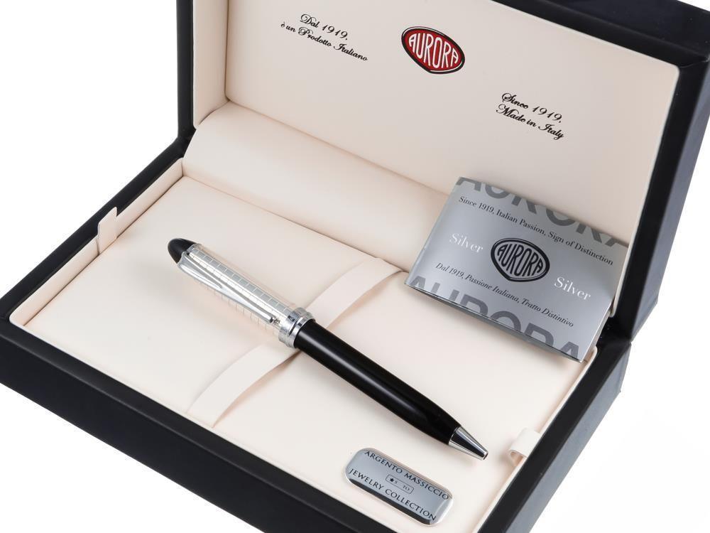Stylo bille Aurora Ipsilon, Résine, Attributs chromés, Noir, B34CQN