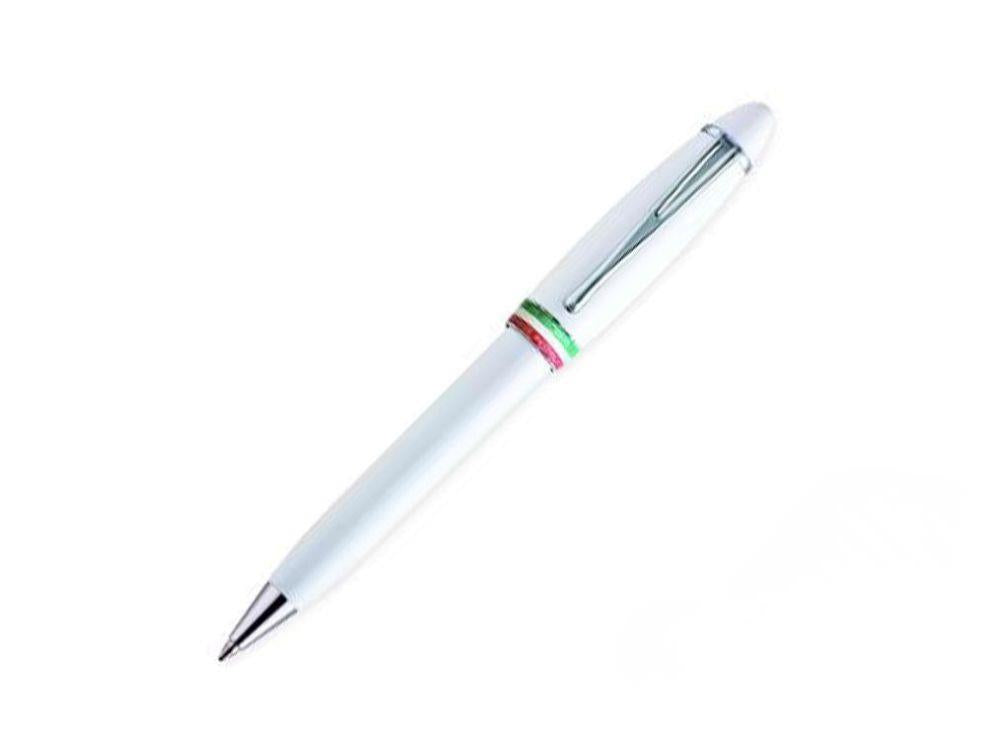 Stylo Bille Aurora Ipsilon Italia, Résine, Attributs Chromés, Blanc, B37-W