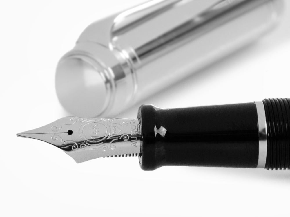 Stylo Plume Aurora Talentum Big, Résine, Attributs Chromés, Noir, D11C