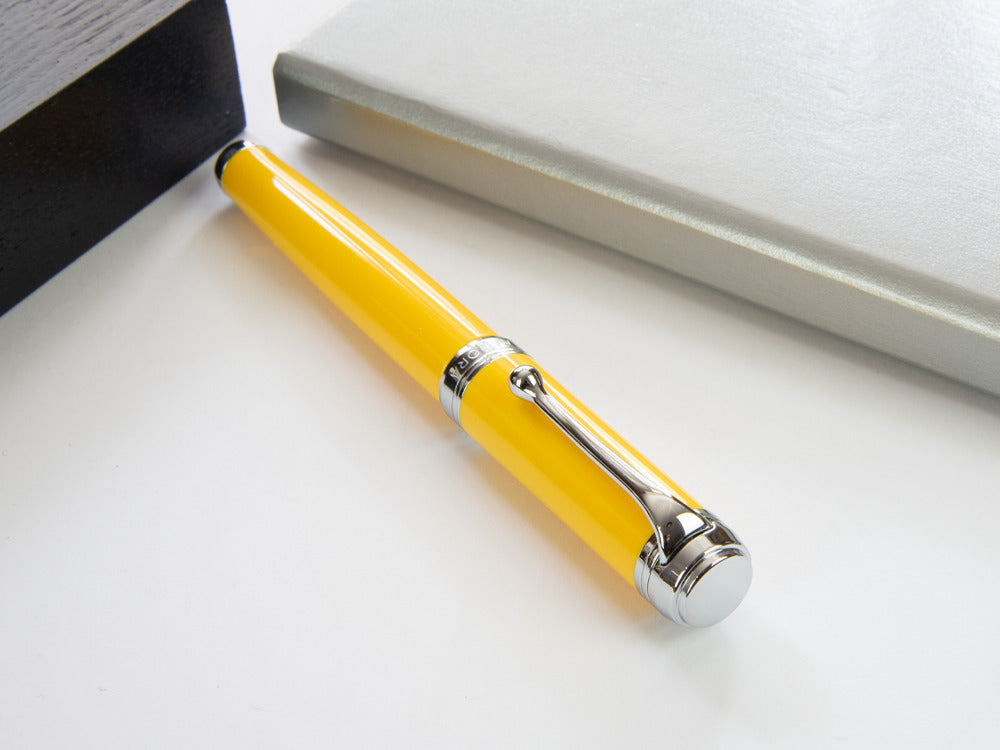 Stylo Plume Aurora Talentum Big en Résine Jaune et Chrome