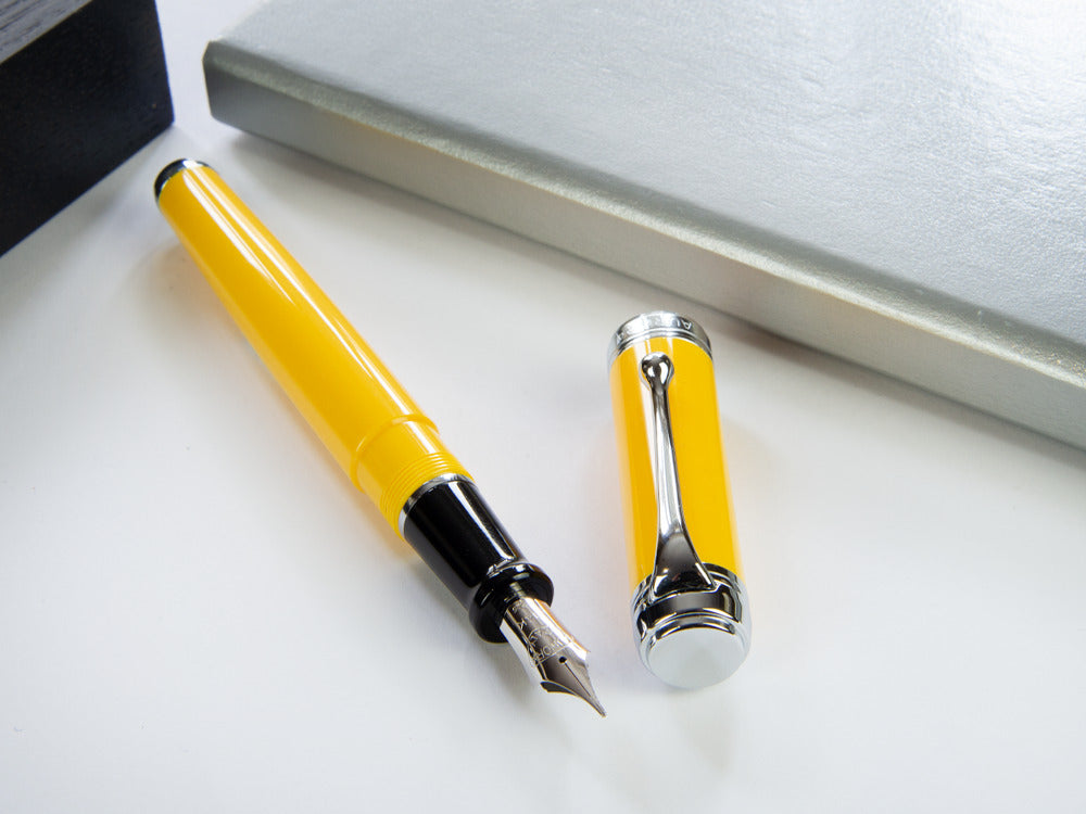 Stylo Plume Aurora Talentum Big en Résine Jaune et Chrome