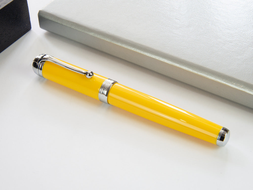 Stylo Plume Aurora Talentum Big en Résine Jaune et Chrome