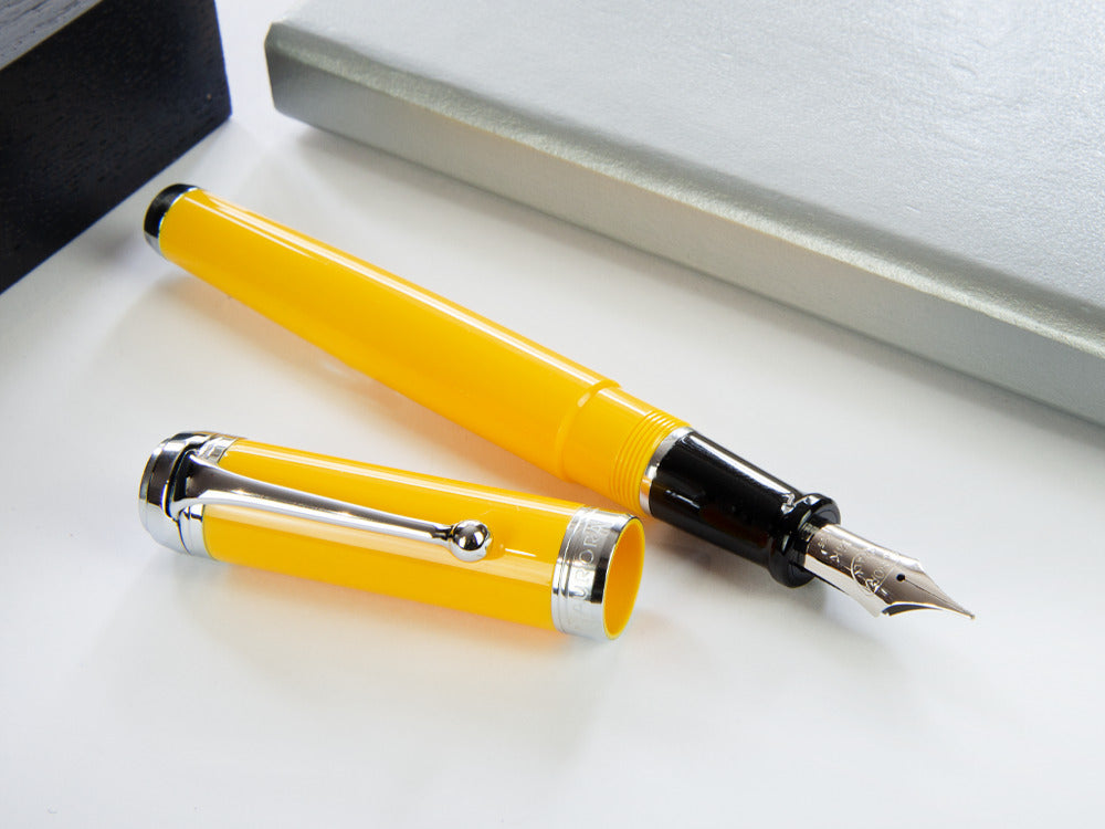 Stylo Plume Aurora Talentum Big en Résine Jaune et Chrome