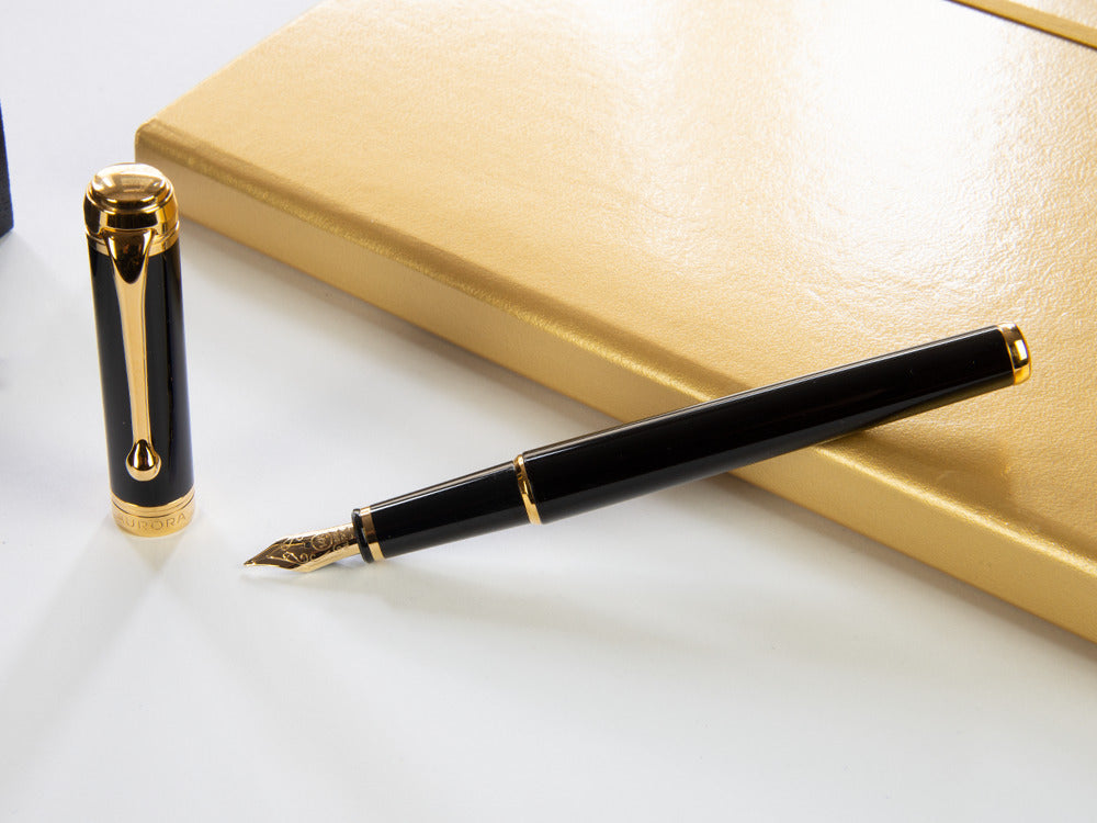 Stylo Plume Aurora Talentum Finesse, Résine, Attributs or, Noir, D13-DN