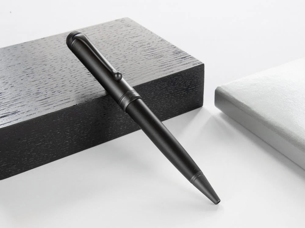 Stylo bille Aurora Talentum Full Metal Black, Résine, Noir, Ruthénium, D30-CRN