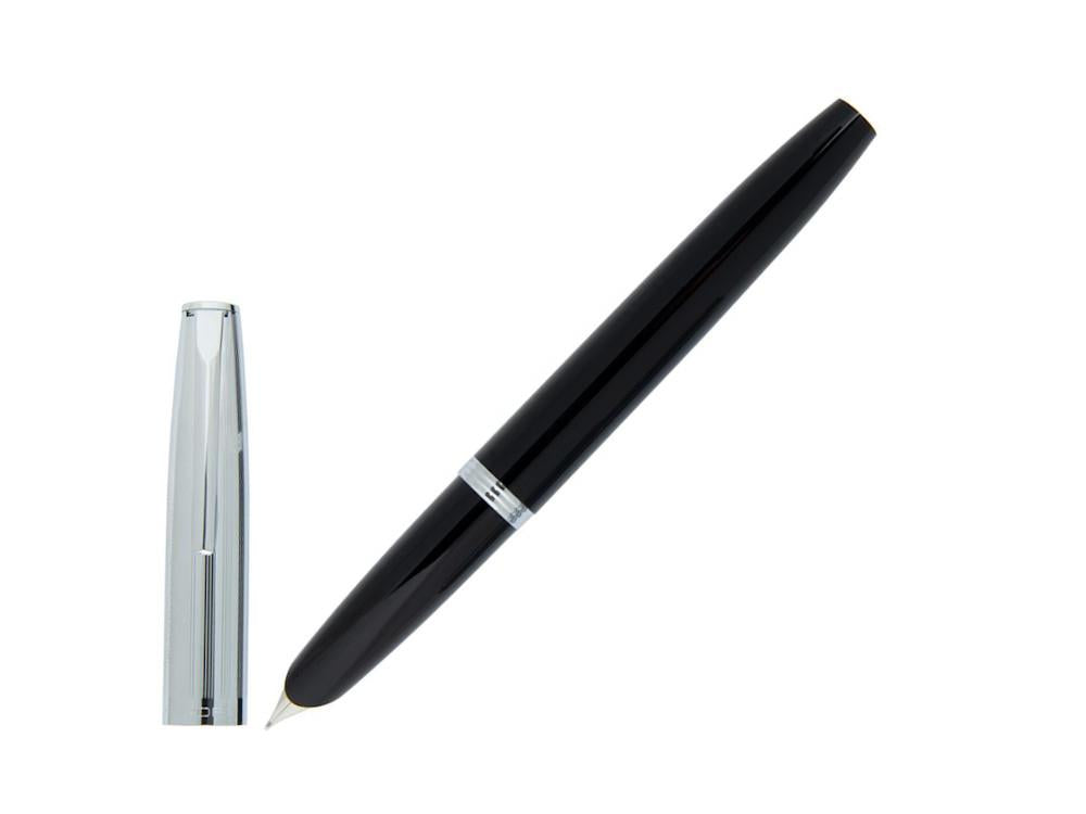 Stylo Plume Aurora Duo-Cart, Résine Noire, Chrome, DC57-CNM