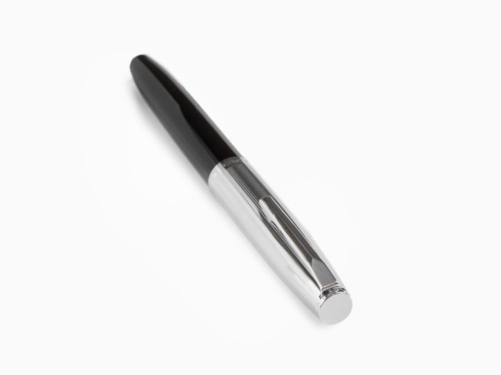 Stylo Plume Aurora Duo-Cart, Résine Noire, Chrome, DC57-CNM