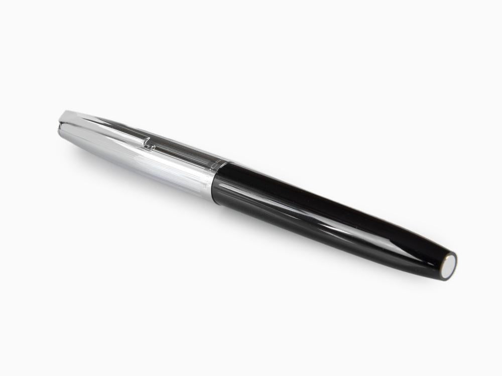 Stylo Plume Aurora Duo-Cart, Résine Noire, Chrome, DC57-CNM