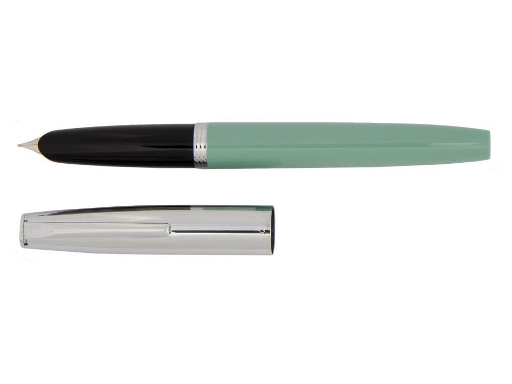 Stylo Plume Aurora Duo-Cart, Résine verte, Chrome, DC57-CVM