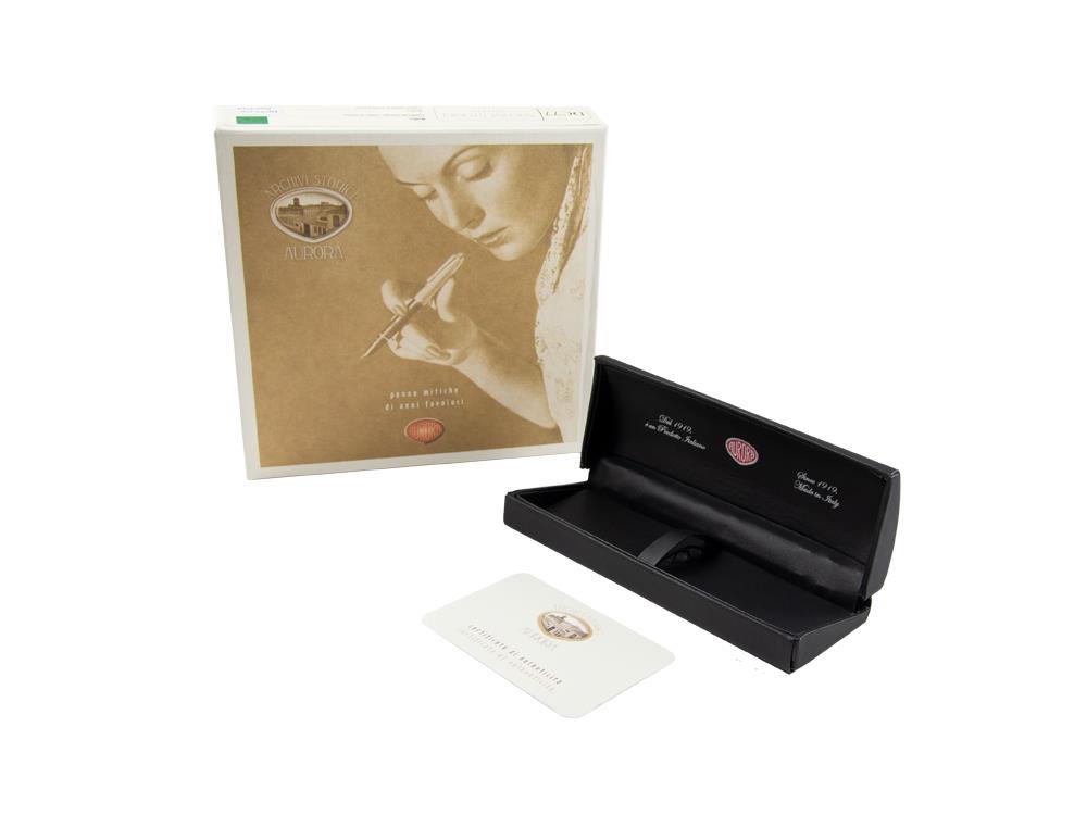 Stylo Plume Aurora Duo-Cart, Résine verte, Chrome, DC57-CVM