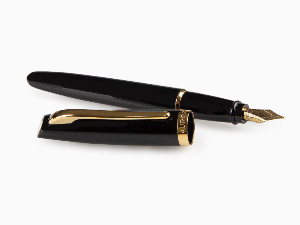 Aurora Style Pen Fontaine - Résine Noire et plaqué or - E12DN