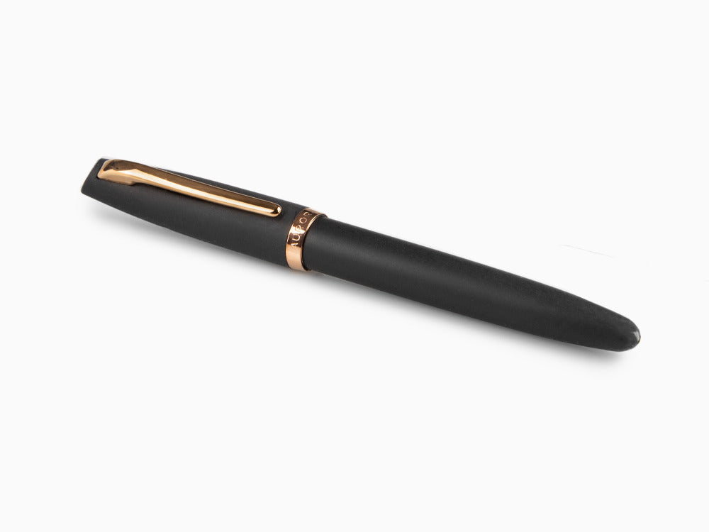 Stylo Plume Aurora Style, Résine Noire, Attributs Or rose, E20PN