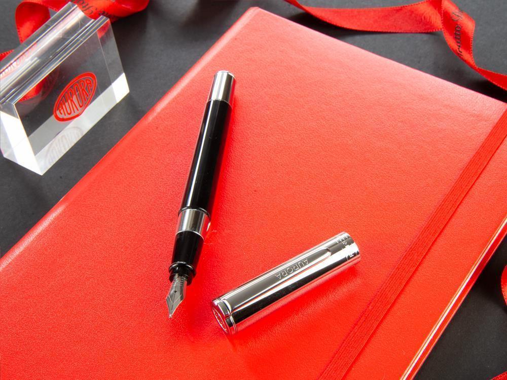 Stylo Plume Aurora TU, Résine, Attributs Chromés, Noir, T11CN