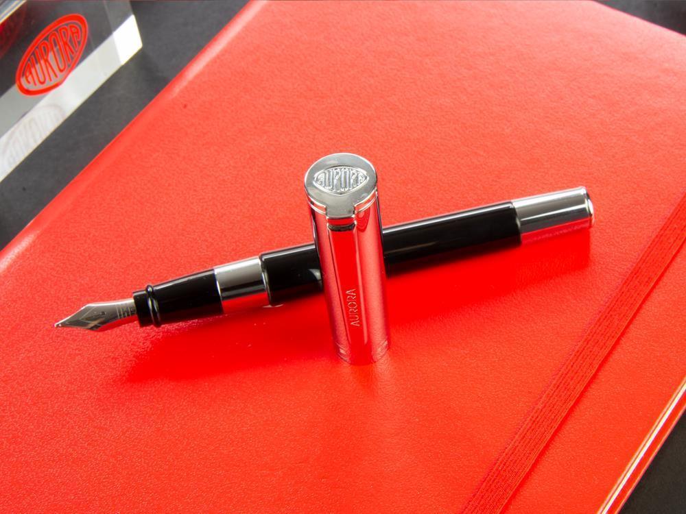 Stylo Plume Aurora TU, Résine, Attributs Chromés, Noir, T11CN