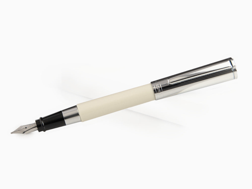 Stylo Plume Aurora TU, Résine, Attributs Chromés, Blanc, t11cw