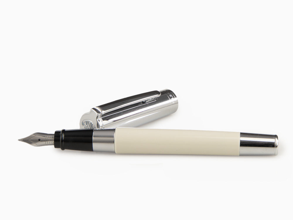 Stylo Plume Aurora TU, Résine, Attributs Chromés, Blanc, t11cw