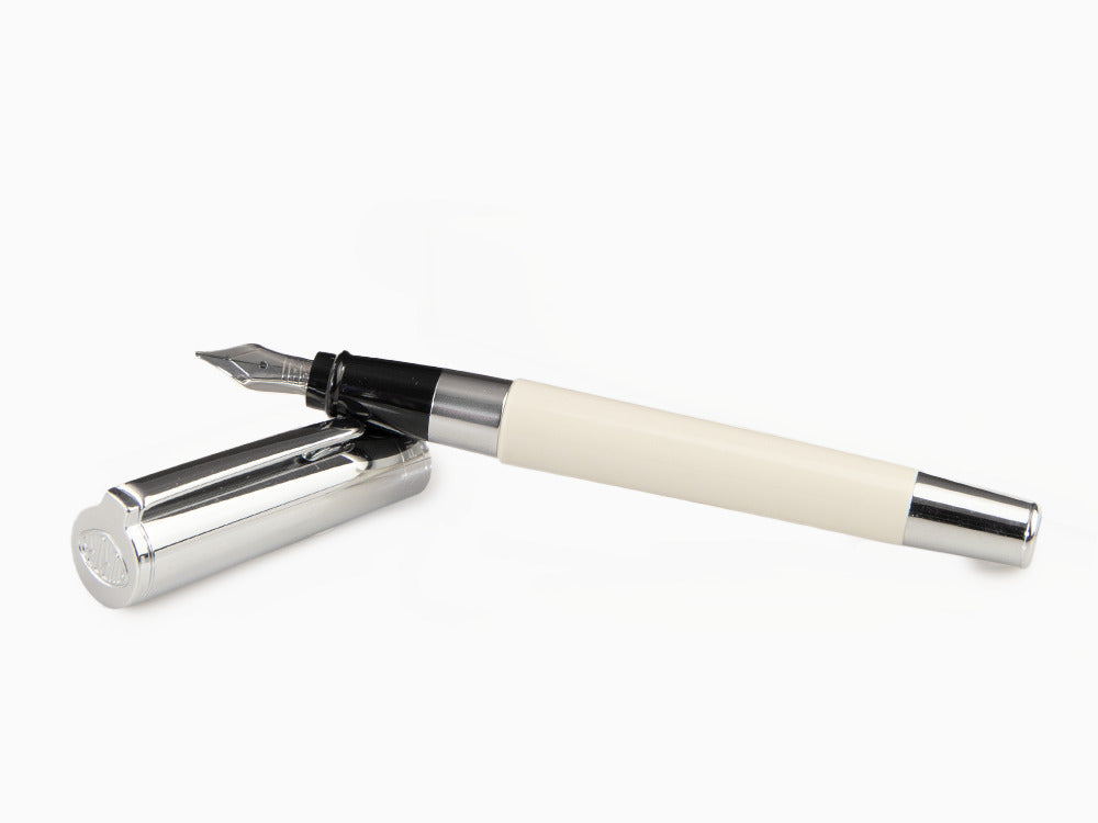 Stylo Plume Aurora TU, Résine, Attributs Chromés, Blanc, t11cw