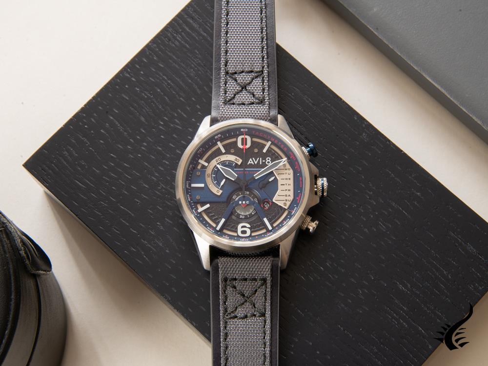 Montre à Quartz AVI-8 Hawker Harrier II, Bleu, 43 mm, AV-4056-04