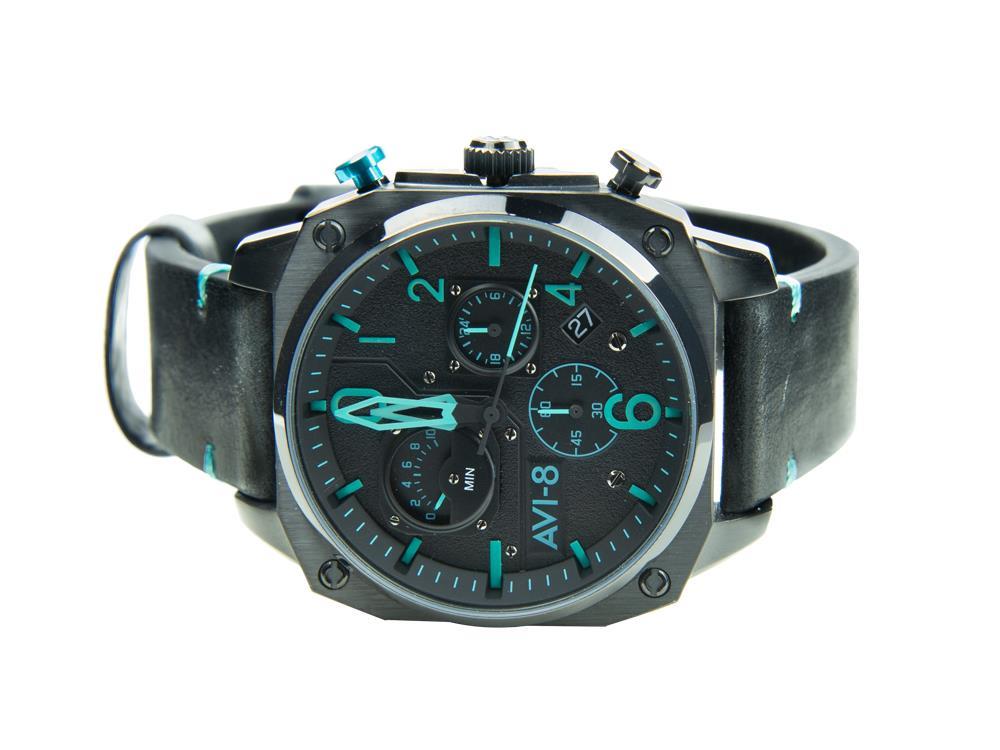 Montre à Quartz AVI-8 Hawker Hunter Retrograde Edition, Noir, 45 mm, AV-4052-05