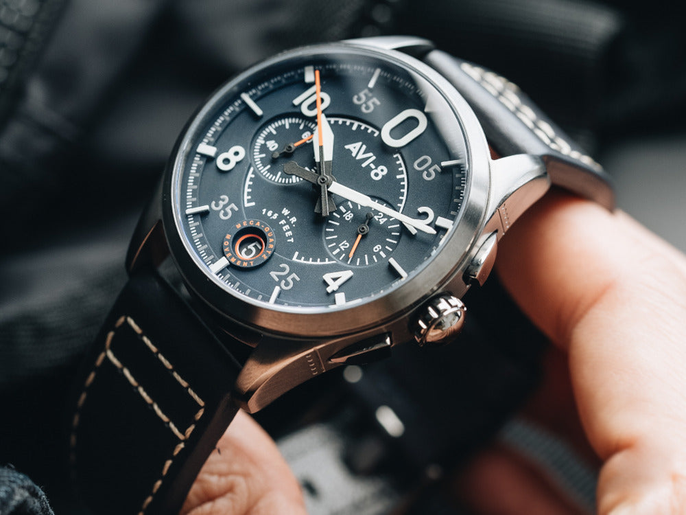 Montre à Quartz AVI-8 Spitfire Lock Chronograph Channel Blue, 42 mm, AV-4089-04