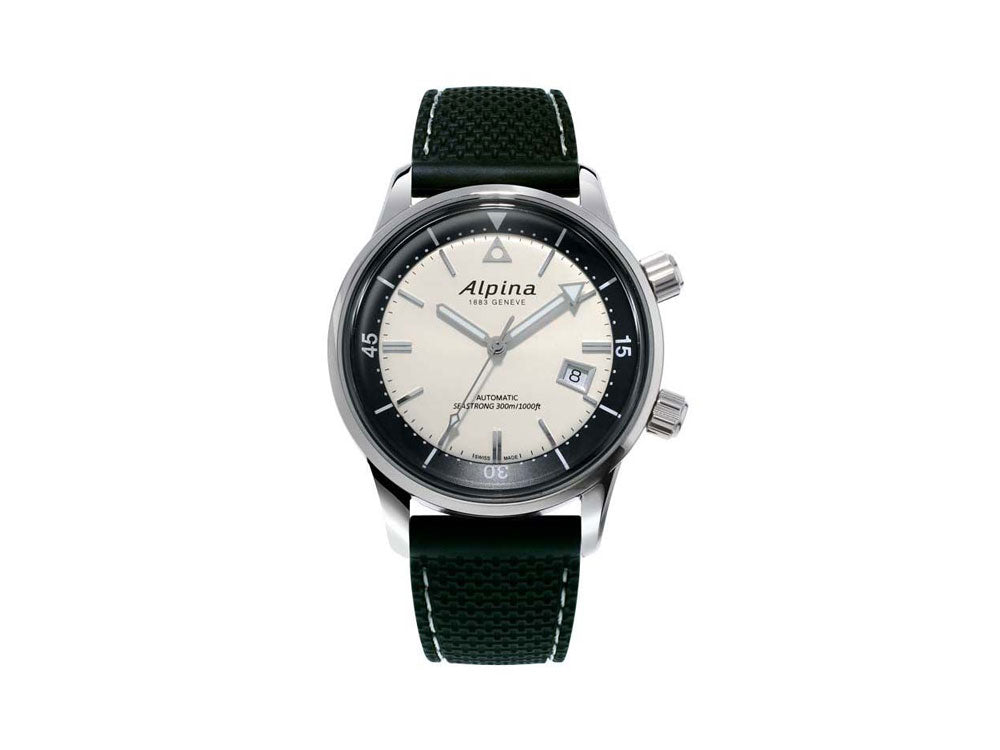 Montre Automatique Alpina Seastrong Diver 300 Heritage, Blanc, 42 mm, 30 atm