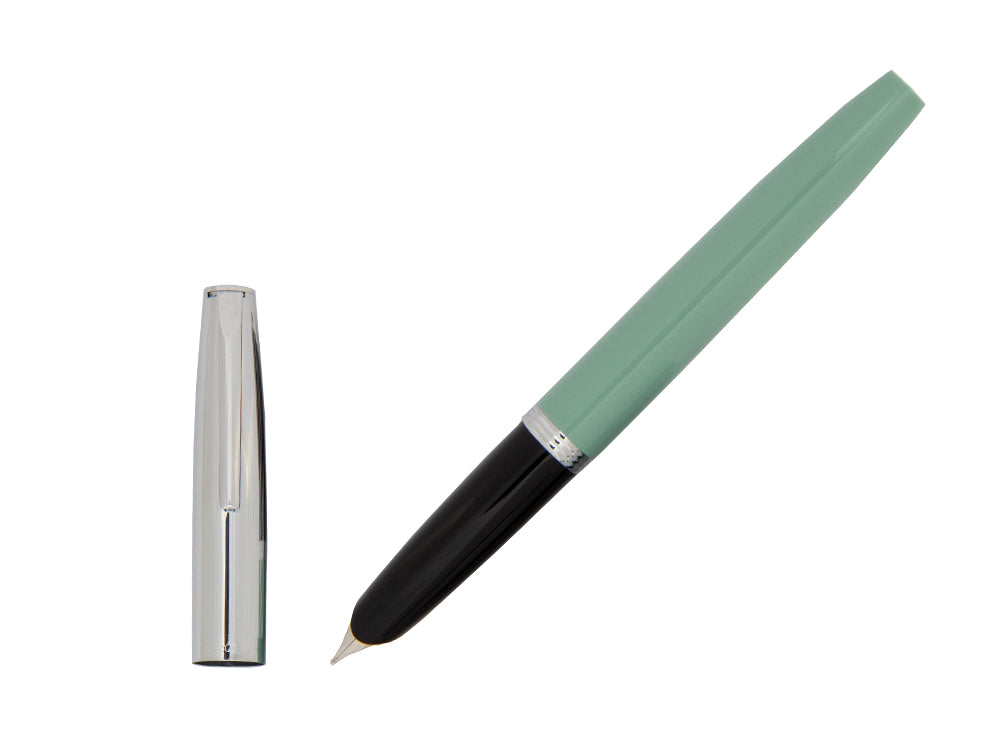 Stylo Plume Aurora Duo-Cart, Résine verte, Chrome, DC57-CVM